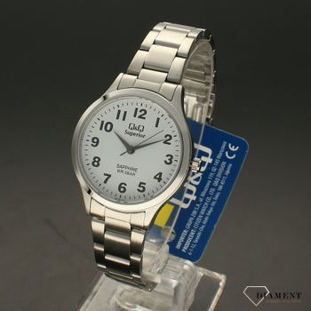 Zegarek damski na bransolecie stalowej z czytelną biała i czarnymi cyframi QQ S279-214 ⌚ Zegarki damskie z bransoletą✓ (2).jpg