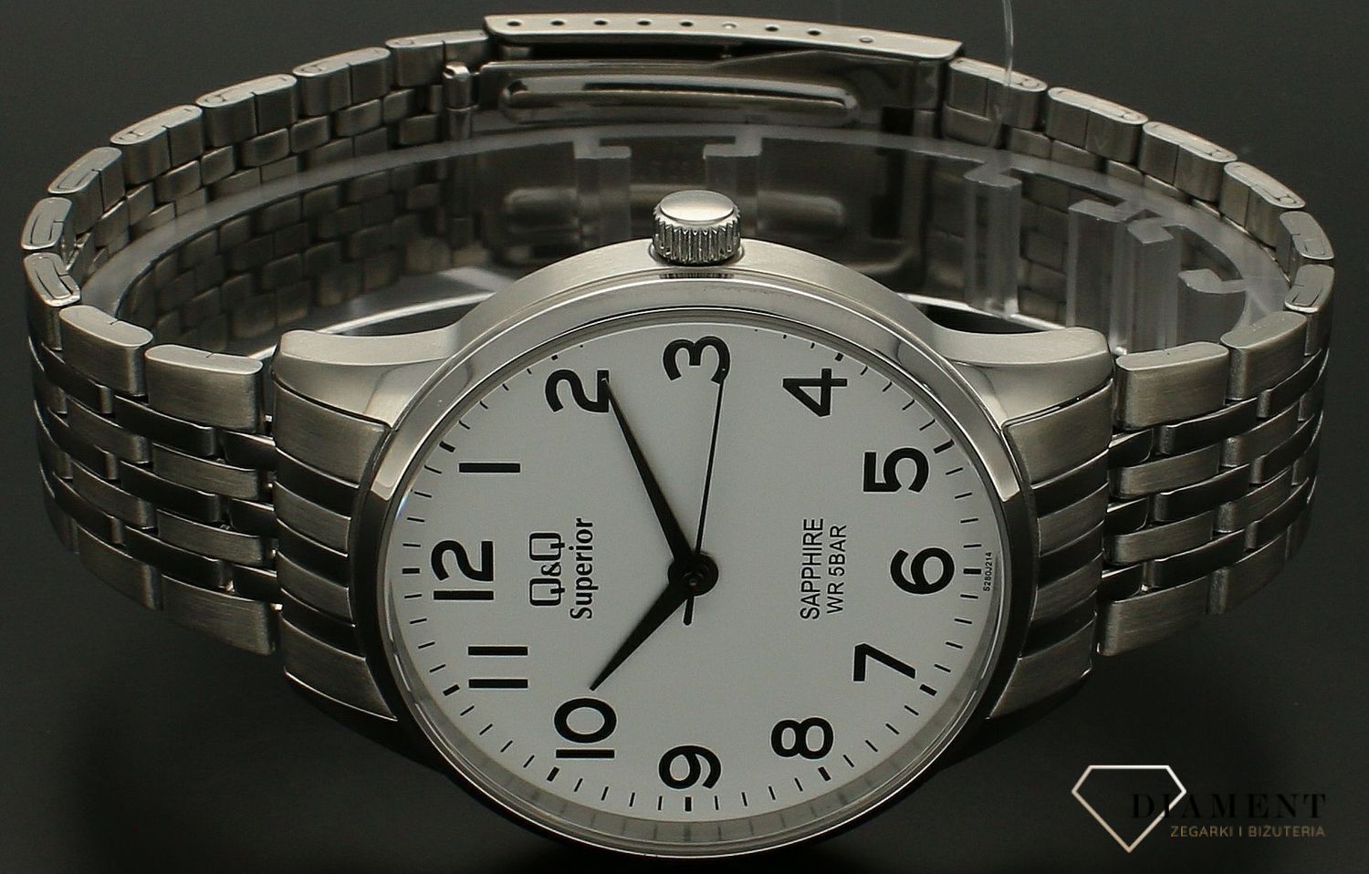 Zegarek męski Szafirowe szkło na bransolecie QQ S280-214.jpg