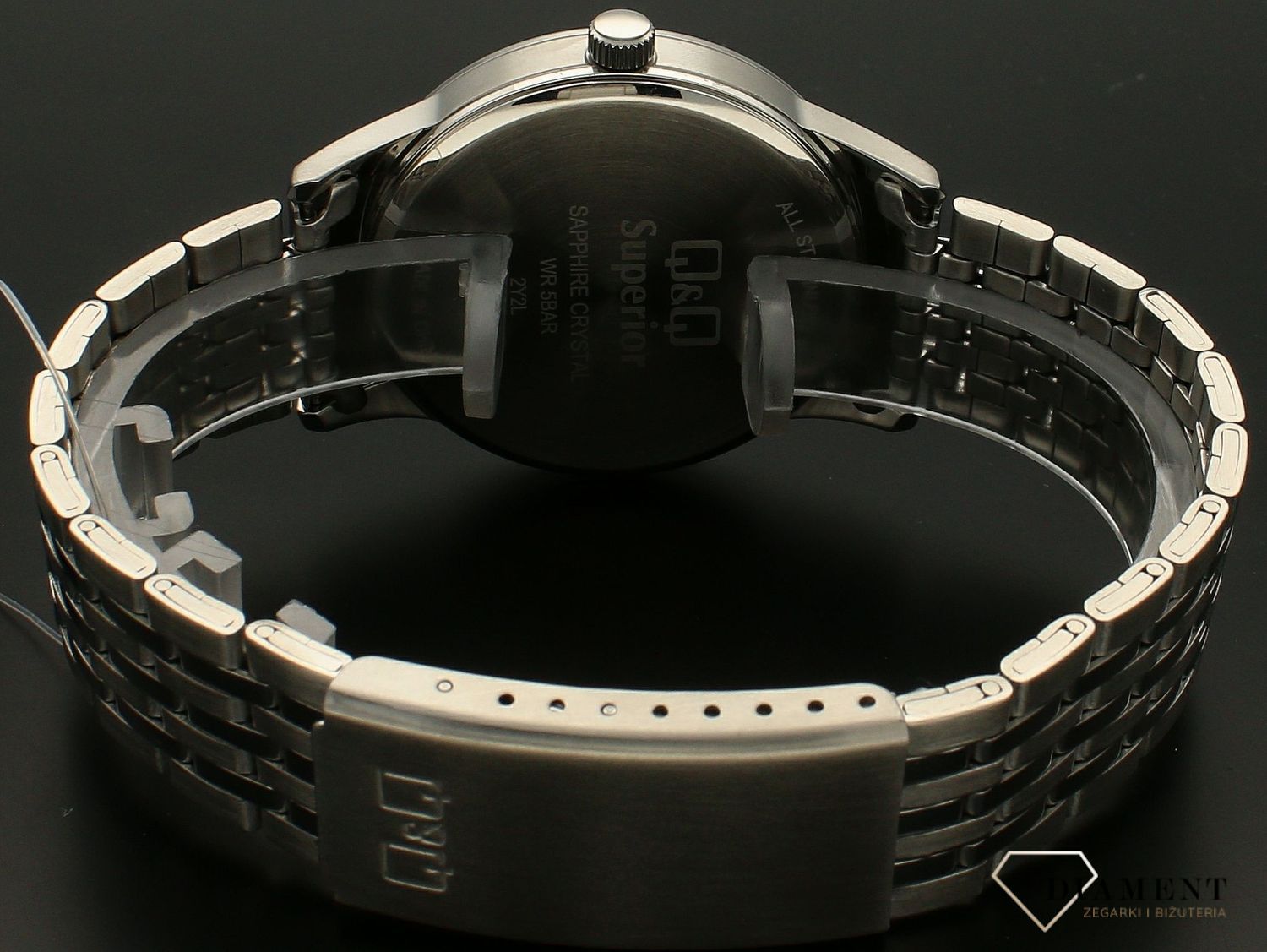 Zegarek męski Szafirowe szkło na bransolecie QQ S280-214.jpg