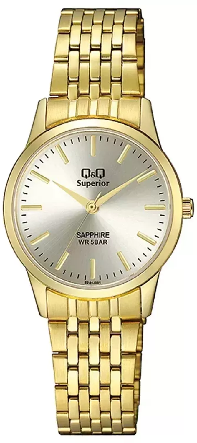 Zegarek damski na złotej bransolecie z czytelną tarczą S281-001⌚.webp