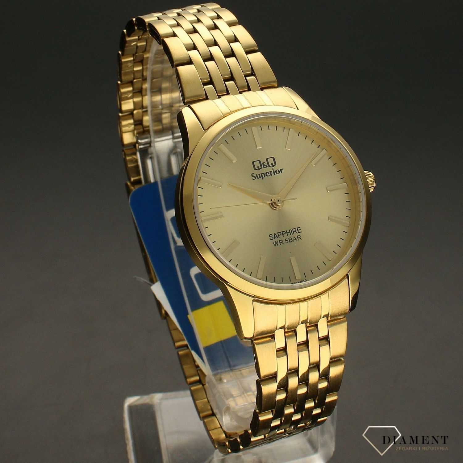 Zegarek damski na złotej bransolecie z czytelną tarczą S281-010⌚.webp