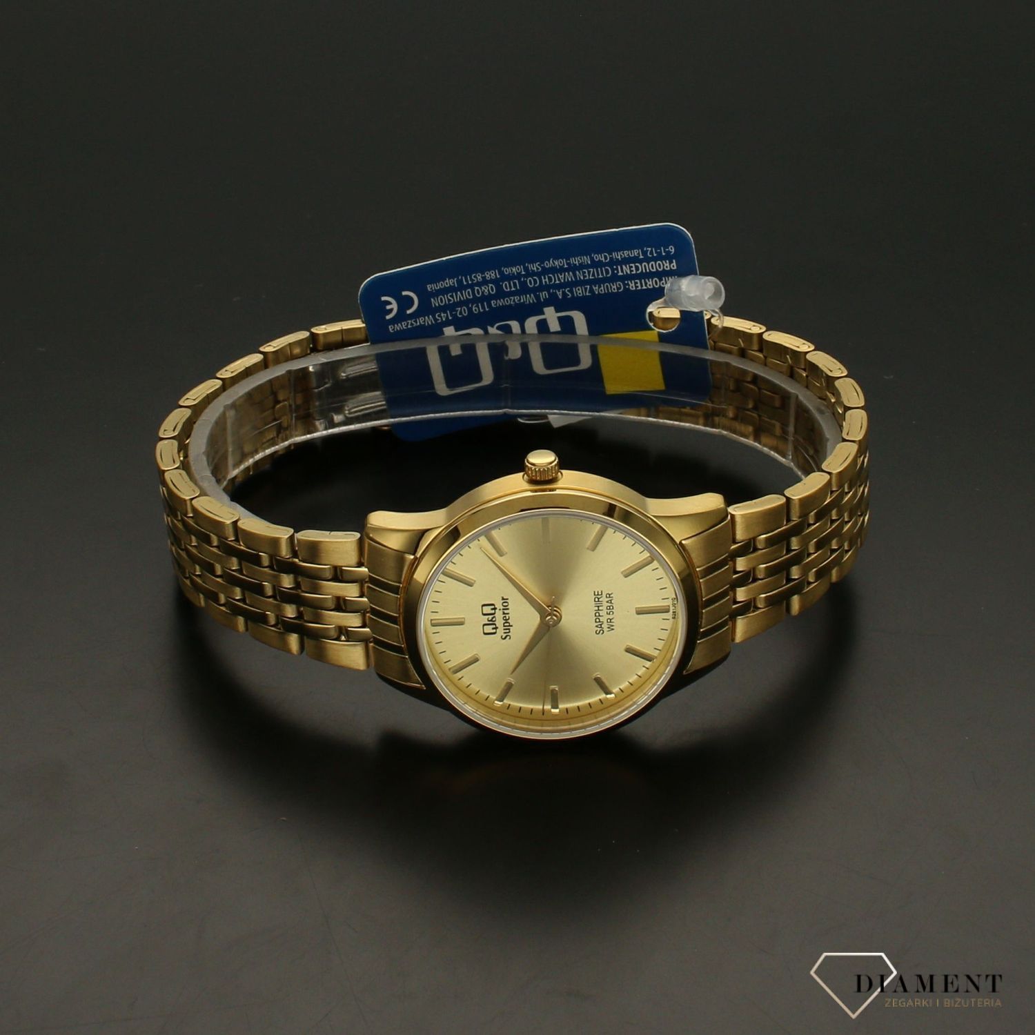 Zegarek damski na złotej bransolecie z czytelną tarczą S281-010⌚.webp