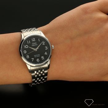 Zegarek damski na bransolecie stalowej z czarną tarczą i białymi cyframi QQ S281-205 ⌚ Zegarki damskie z bransoletą✓ Wymarzony prezent ✓ (5).jpg