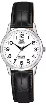 Zegarek damski na pasku stalowej z czytelną tarczą i cyframi QQ  Superior S281-314 ⌚.webp