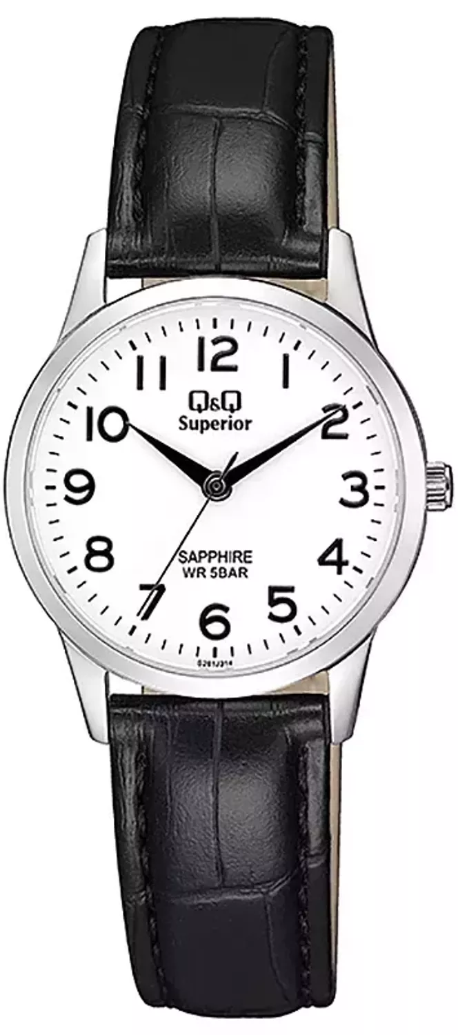 Zegarek damski na pasku stalowej z czytelną tarczą i cyframi QQ  Superior S281-314 ⌚.webp