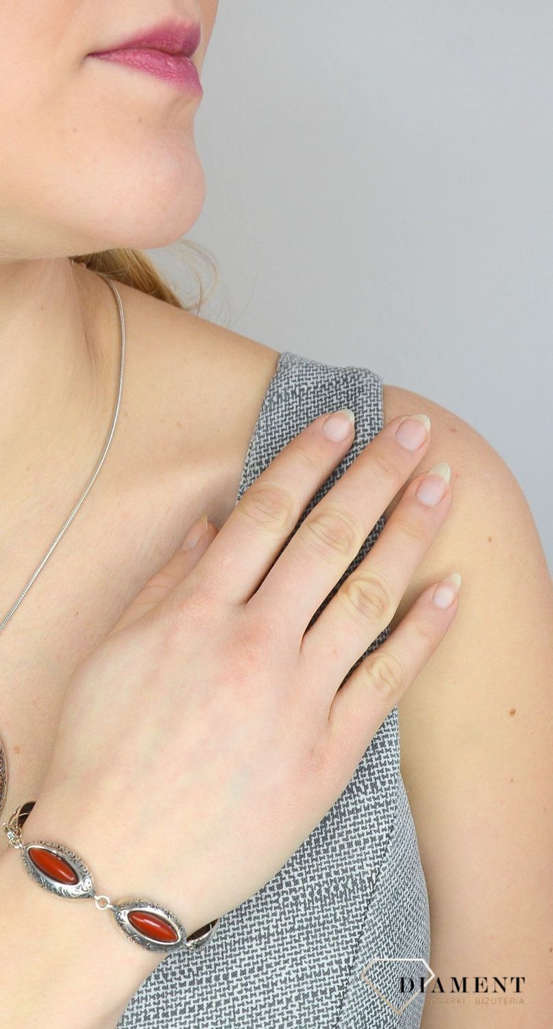 Bransoletka srebrna damska ' Antyczny koral' S2B000000-184.jpg