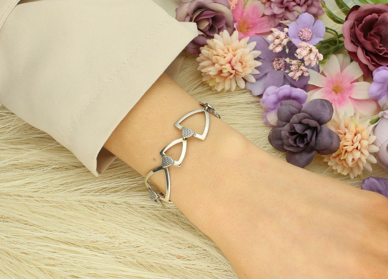 Bransoletka damska srebrna próba 925, geometryczna S2B000000-216 Nowoczesna bransoletka damska wykonana z wysokiej jakości srebra próby 925, model geometryczna 1.jpg