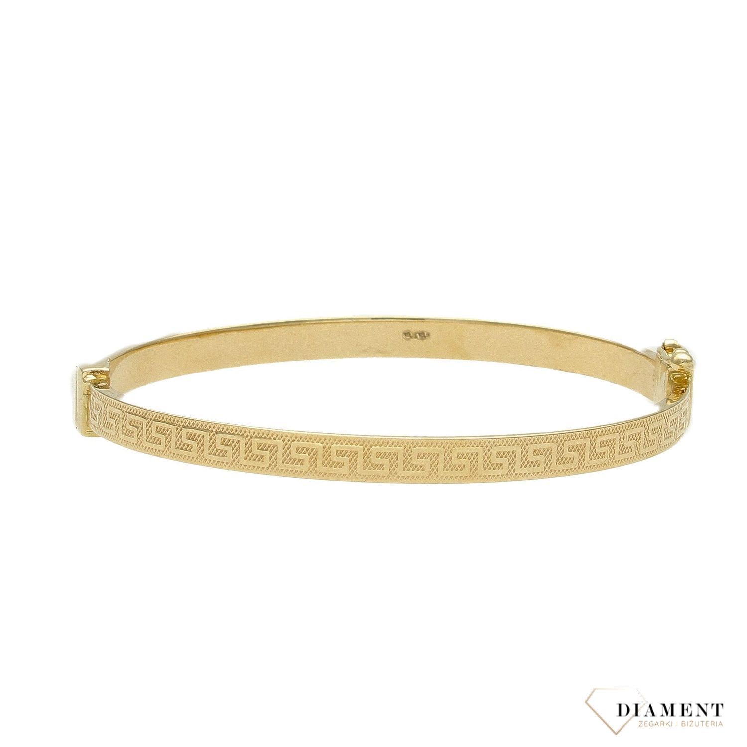 Złota bransoletka z modnym motywem drogi Greckiej to świetny pomysł na dodatek pasujący do większości stylizacji. Bransoletka wykonana z próby złota 585.   (2).jpg