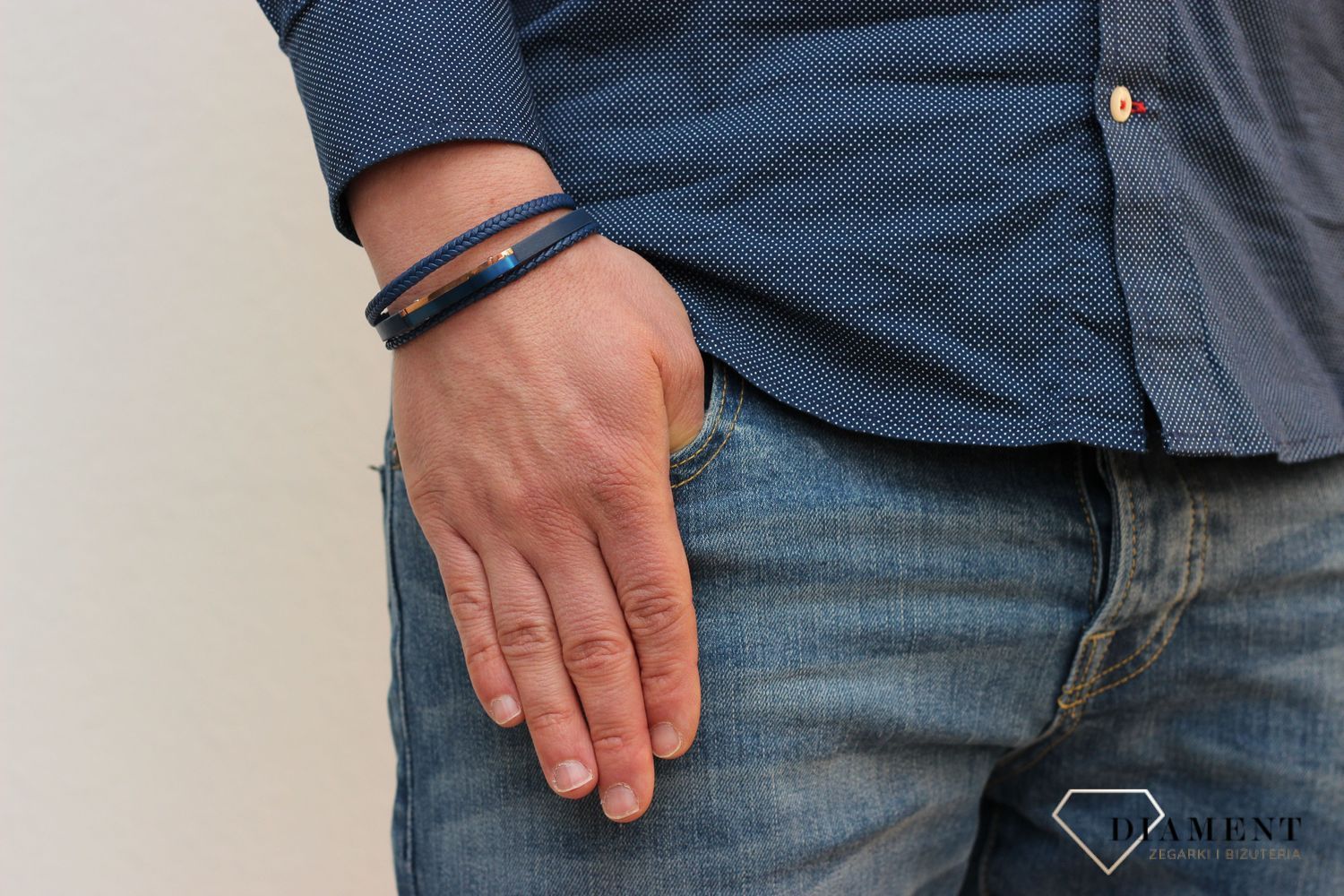 Bransoletka męska ze stali 'Niebieska Blaszka' S2B000000-555.jpg