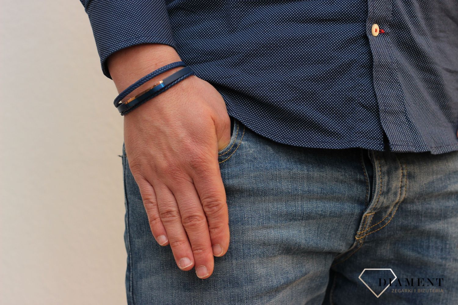 Bransoletka męska ze stali 'Niebieska Blaszka' S2B000000-555.jpg