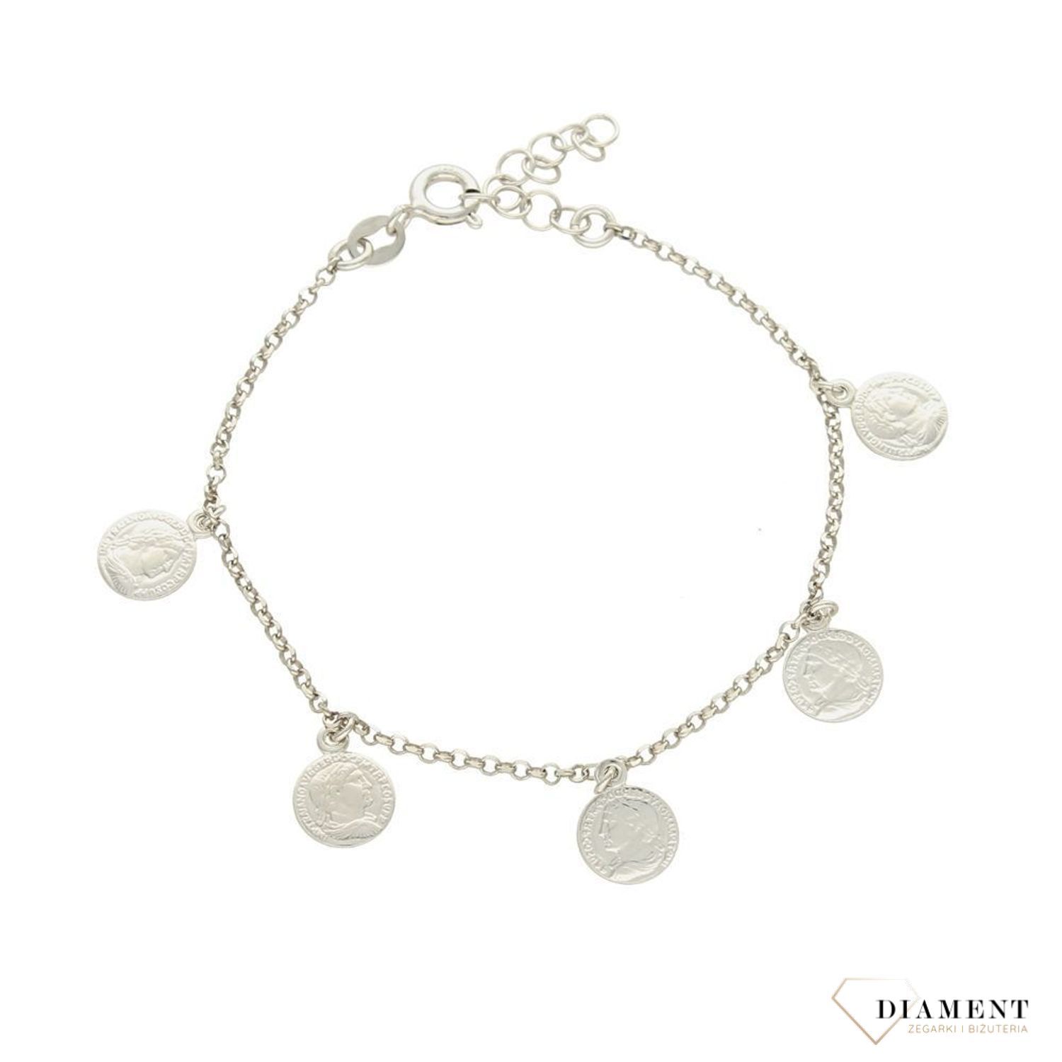 Srebrna bransoletka została wykonana z wysokiej jakości srebra próby 925. Bransoletka z motywem monetek. Zapraszamy do zapoznania się z ofertą..jpg