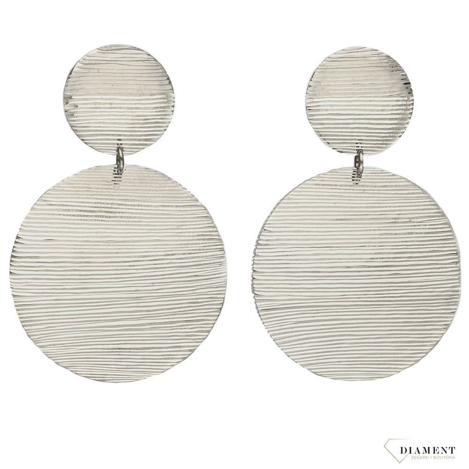 Srebrne wiszące kolczyki 925 podwójne grawerowane koła S2K000000-050.jpg