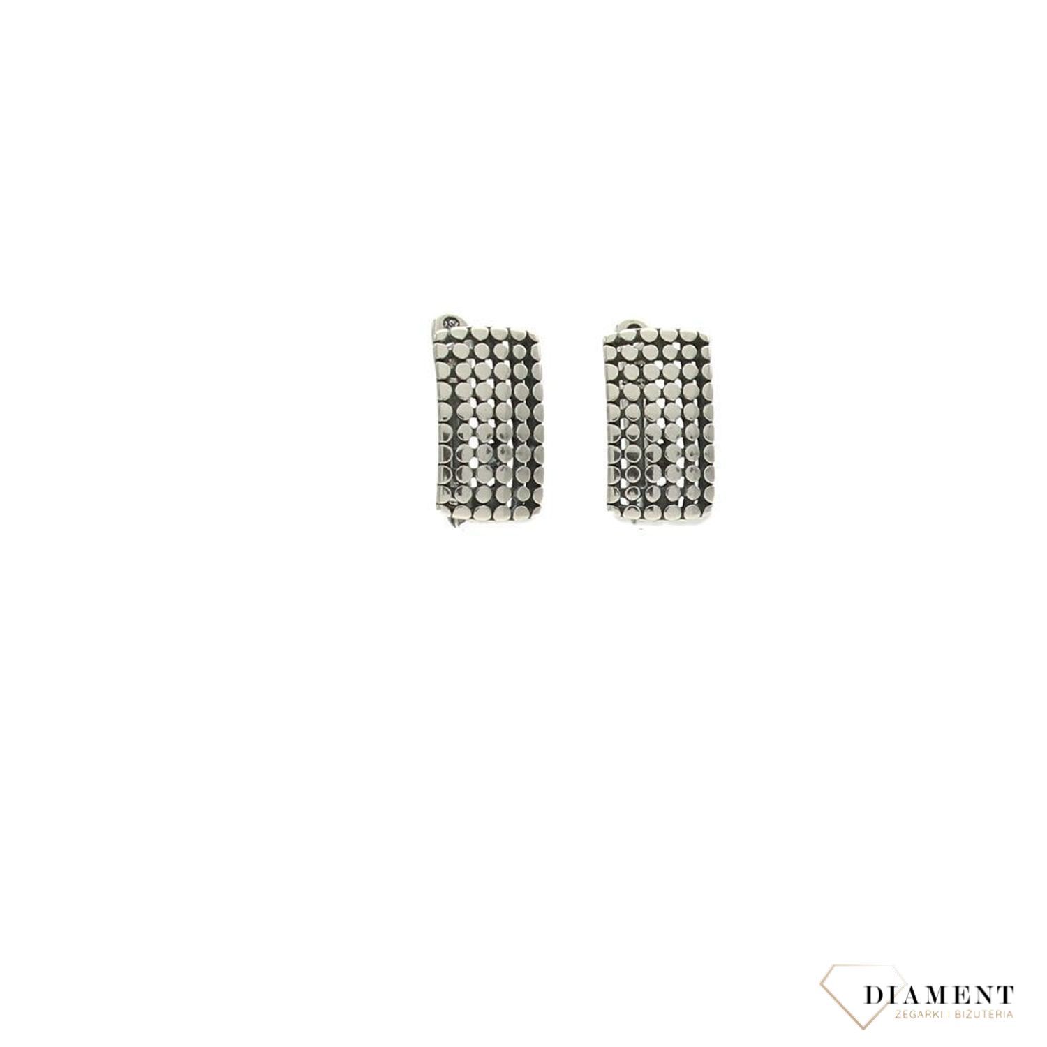 Kolczyki srebrne rodowane prostokątne S2K000000-229, Srebrne kolczyki damskie. Proste kolczyki srebrne. Srebrne rodowane kolczyki damskie. Kolczyki idealne na prezent. Kolczyki na każdą okazję..jpg