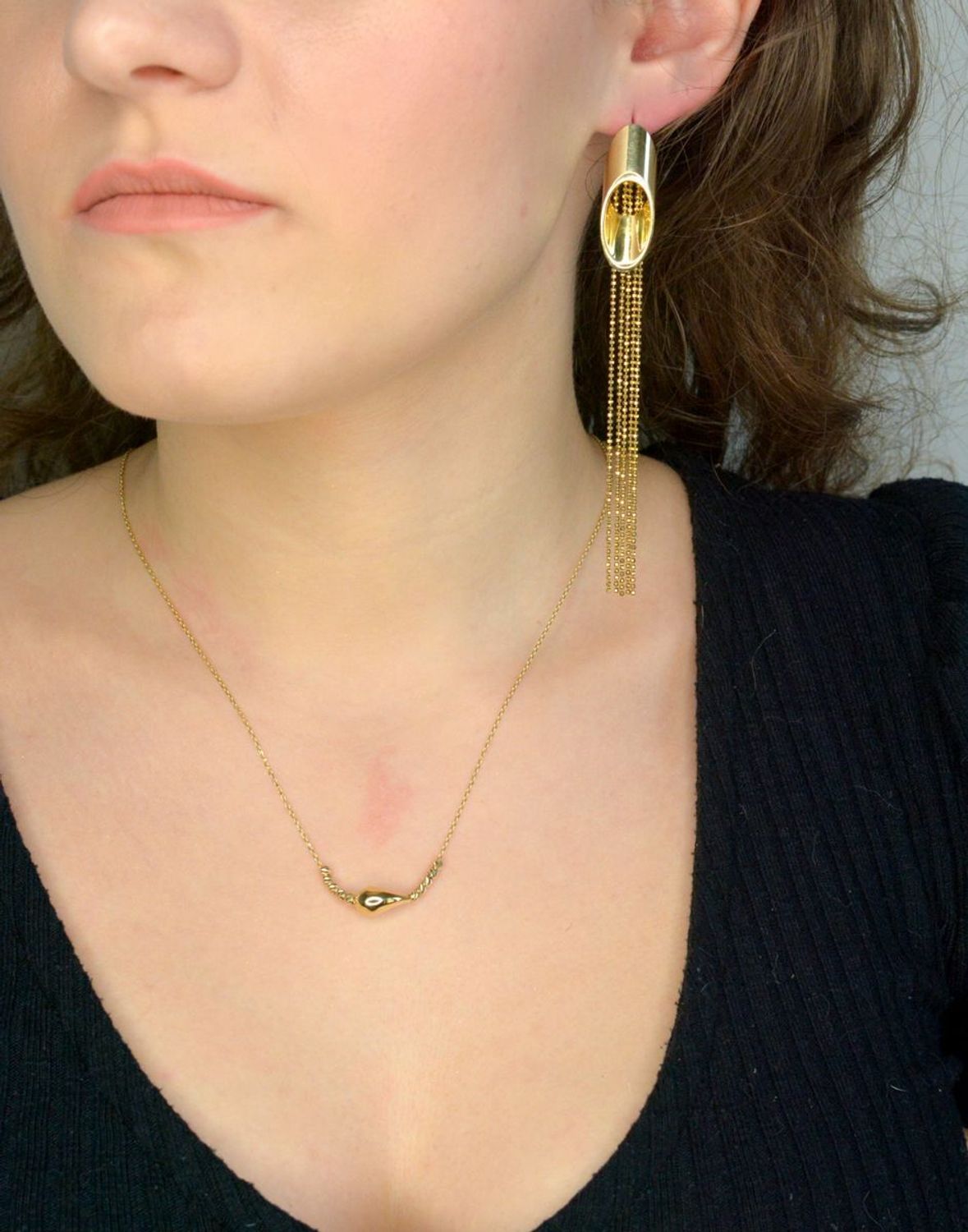 Srebrne kolczyki damskie 925 pozłacane z łańcuszkami S2K000000-271. Srebrne kolczyki damskie. Kolczyki srebrne pozłacane. Kolczyki srebrne na prezent..jpg