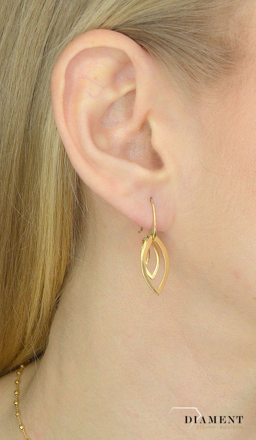 Kolczyki złote próby 585 w kształcie listków.jpg