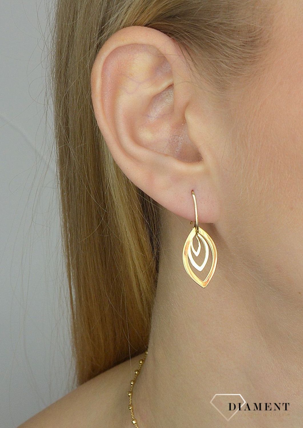 Kolczyki złote próby 585 w kształcie listków.jpg