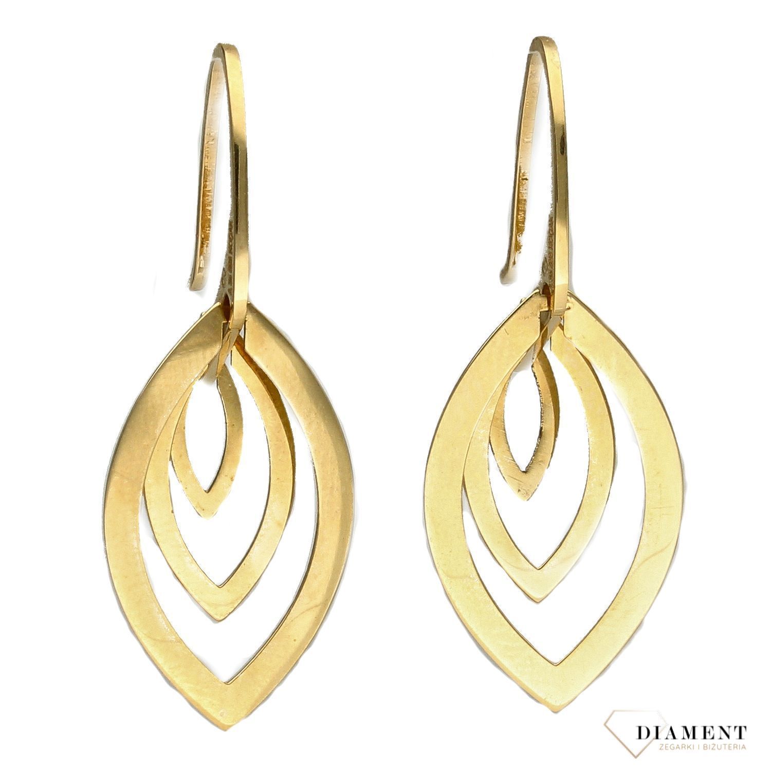 Kolczyki złote próby 585 w kształcie listków.jpg