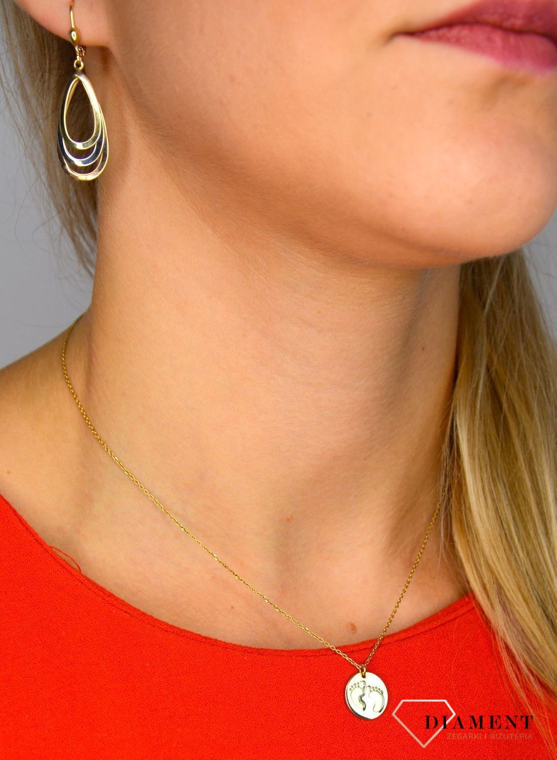 Złote kolczyki 585 wiszące łezki w trzech kolorach złota S2K000000-386.jpg