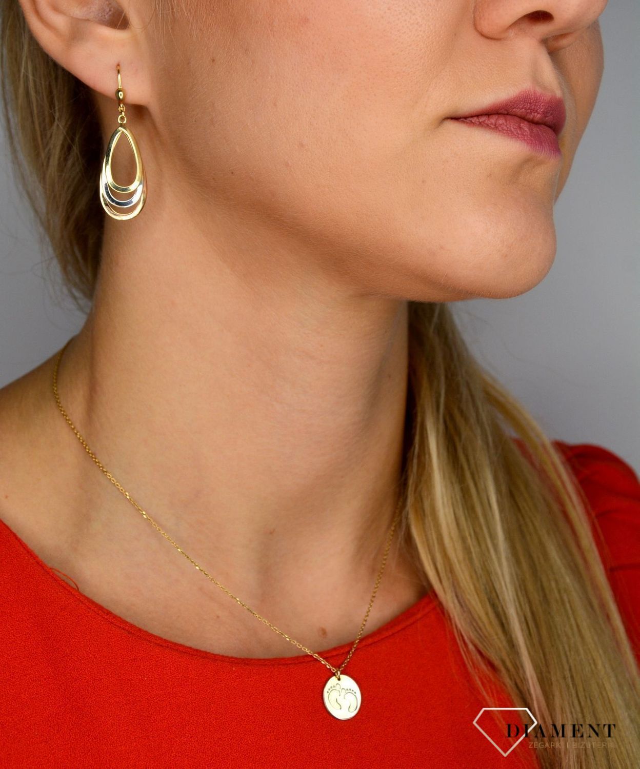 Złote kolczyki 585 wiszące łezki w trzech kolorach złota S2K000000-386.jpg