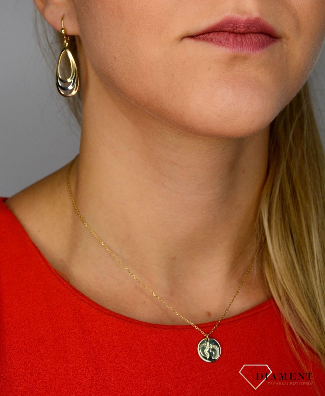 Złote kolczyki 585 wiszące łezki w trzech kolorach złota S2K000000-386.jpg