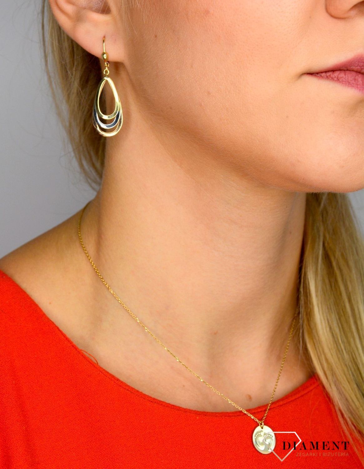 Złote kolczyki 585 wiszące łezki w trzech kolorach złota S2K000000-386.jpg