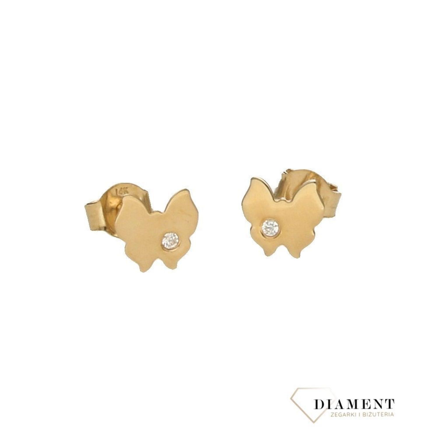 Złote kolczyki o delikatnym wzorze w kolorze 14-karatowego żółtego złota.jpg