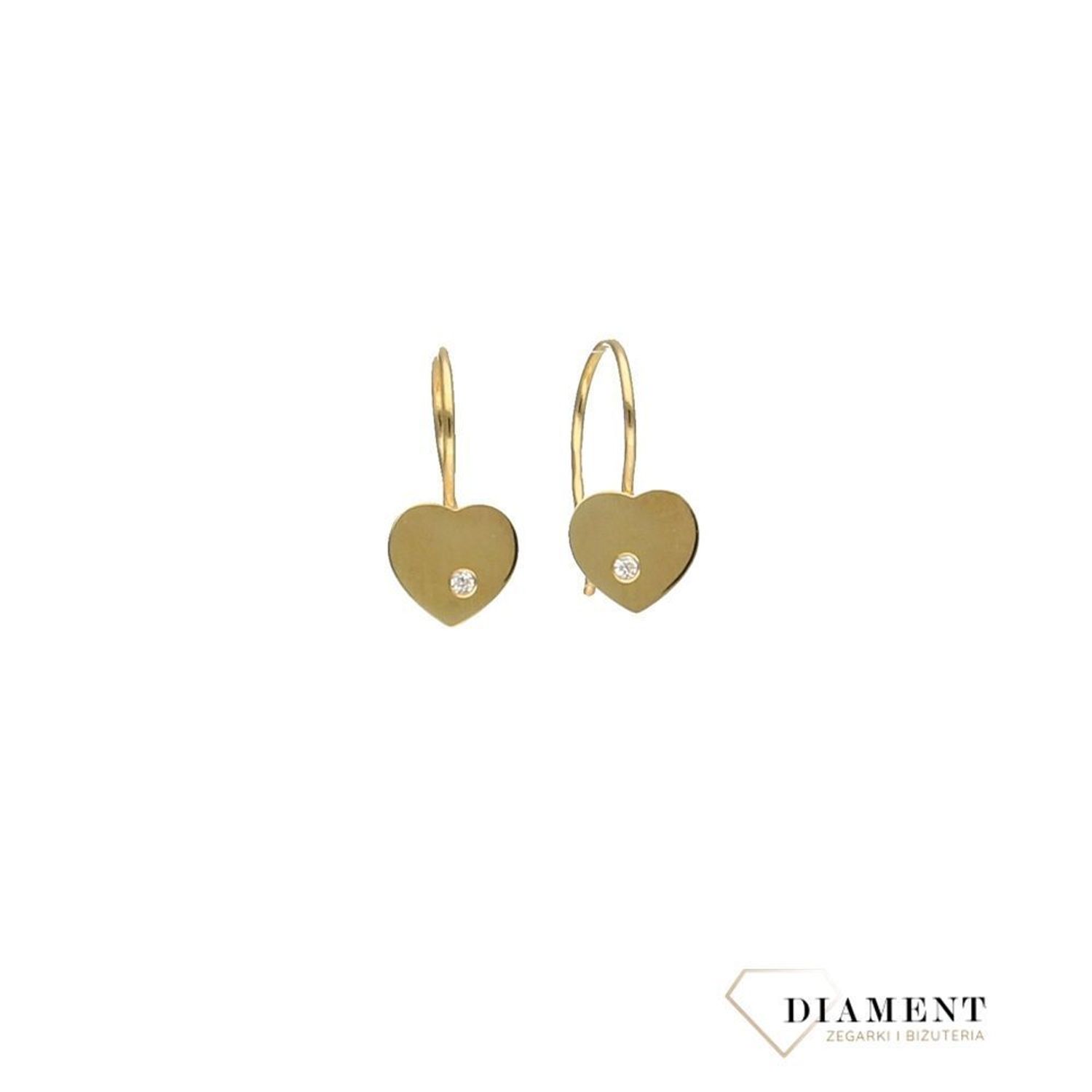 Kolczyki złote damskie   ✓Kolczyki serca blaszki ✓ Złote kolczyki w sklepie zegarki-diament.pl✓ Autoryzowany sklep✓ Gwarancja najniższej ceny.jpg