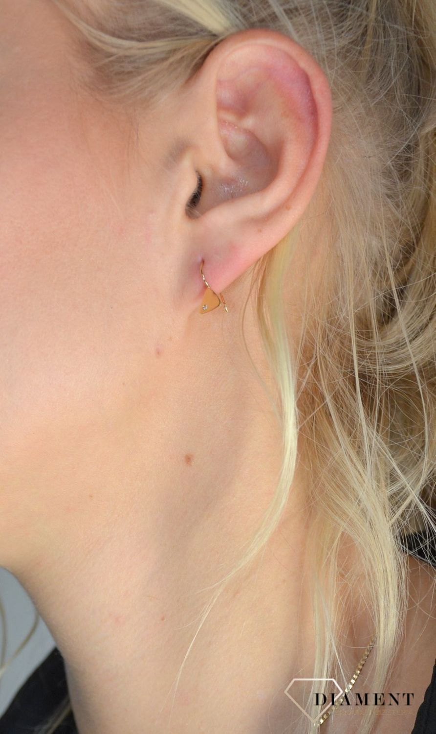 Złote kolczyki dla dziewczynki gładki trójkąt z cyrkonią  S2K000000-413.jpg