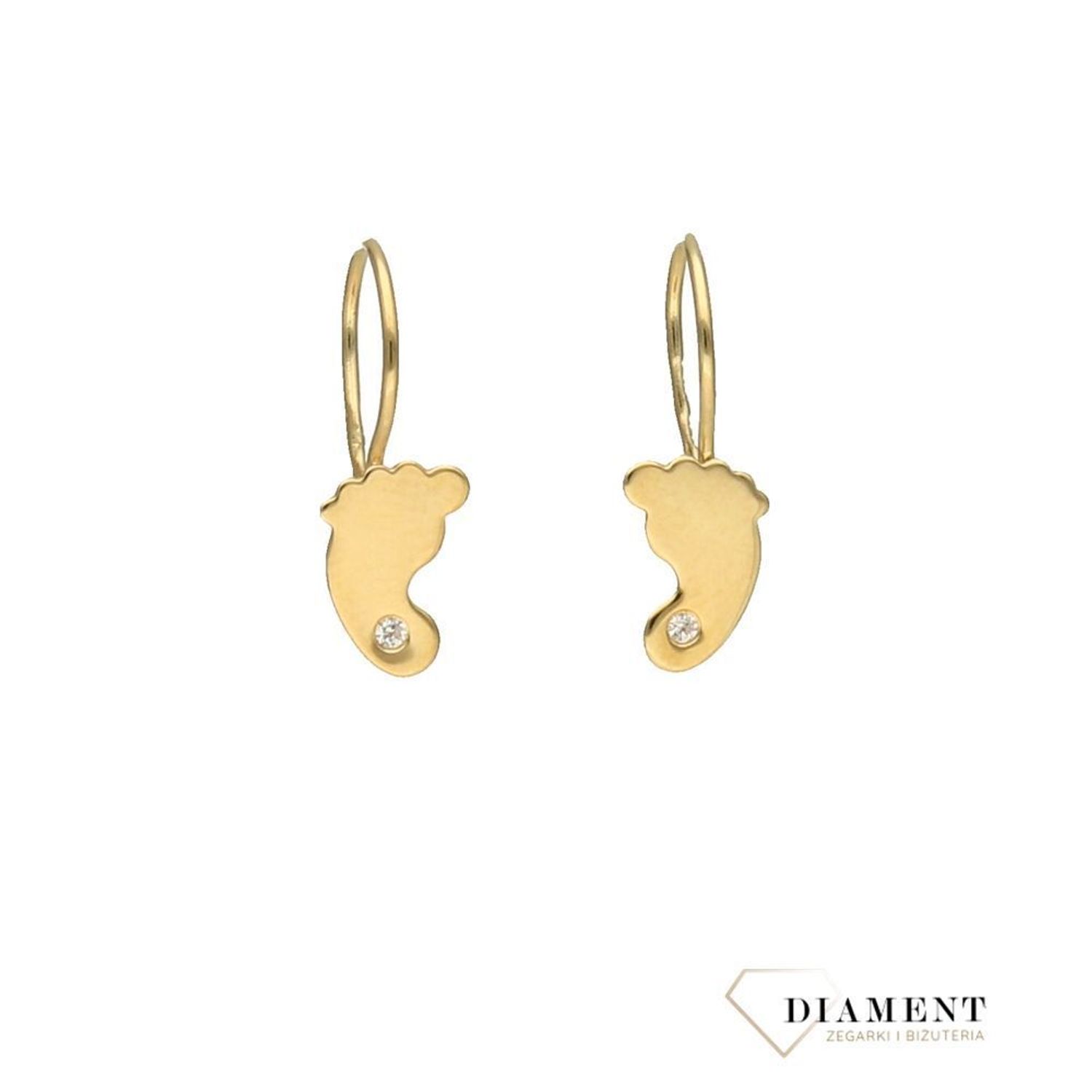 Złote kolczyki to zawsze piękny i trafiony prezent. Kolczyki w kształcie stópek, mogą również przynosić szczęście i służyć jako amulet. Zapraszamy na www.zegarki-diament.pl.jpg
