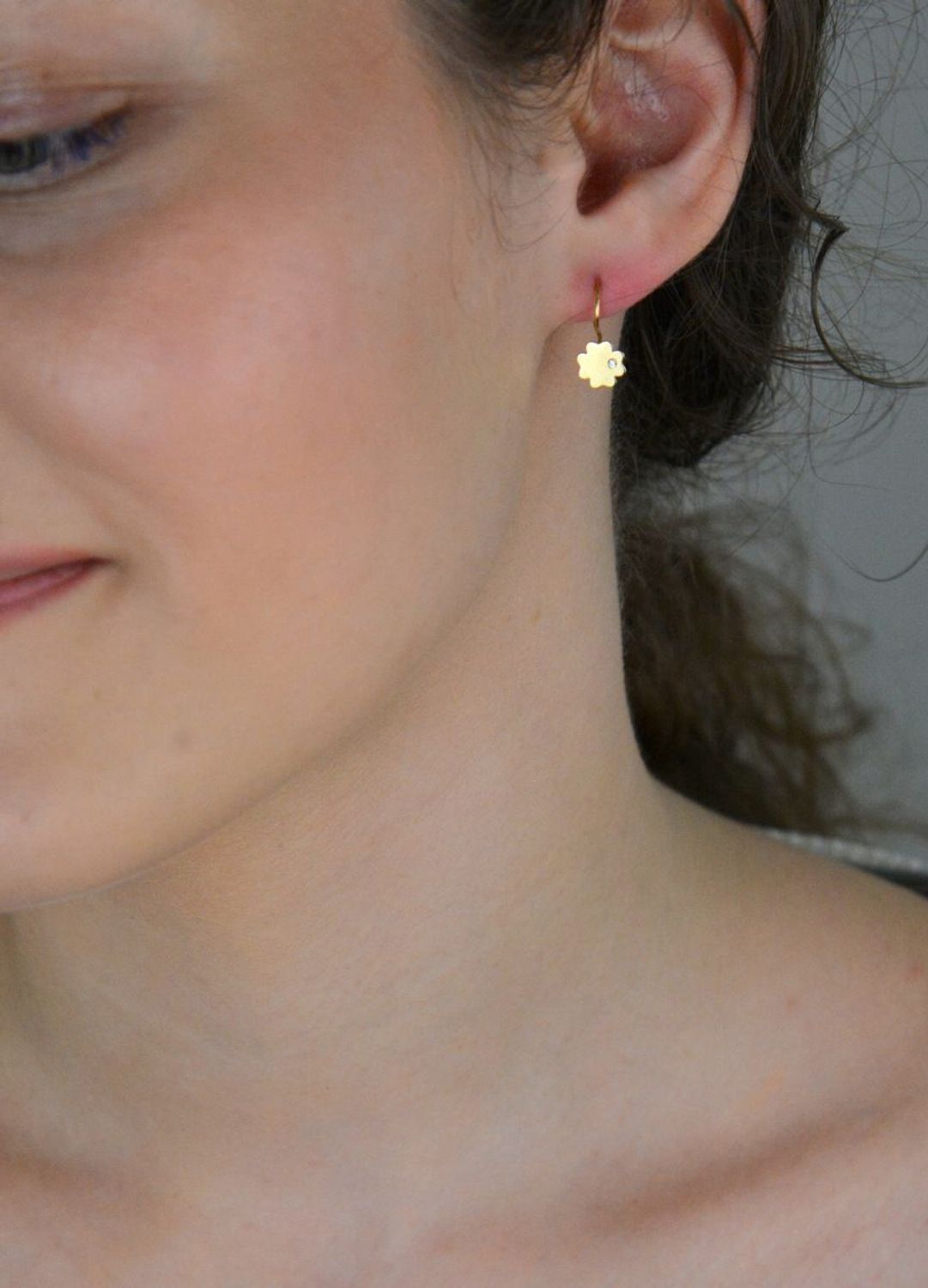 Złote kolczyki wiszące koniczynka z cyrkonią S2K000000-416fd.jpg