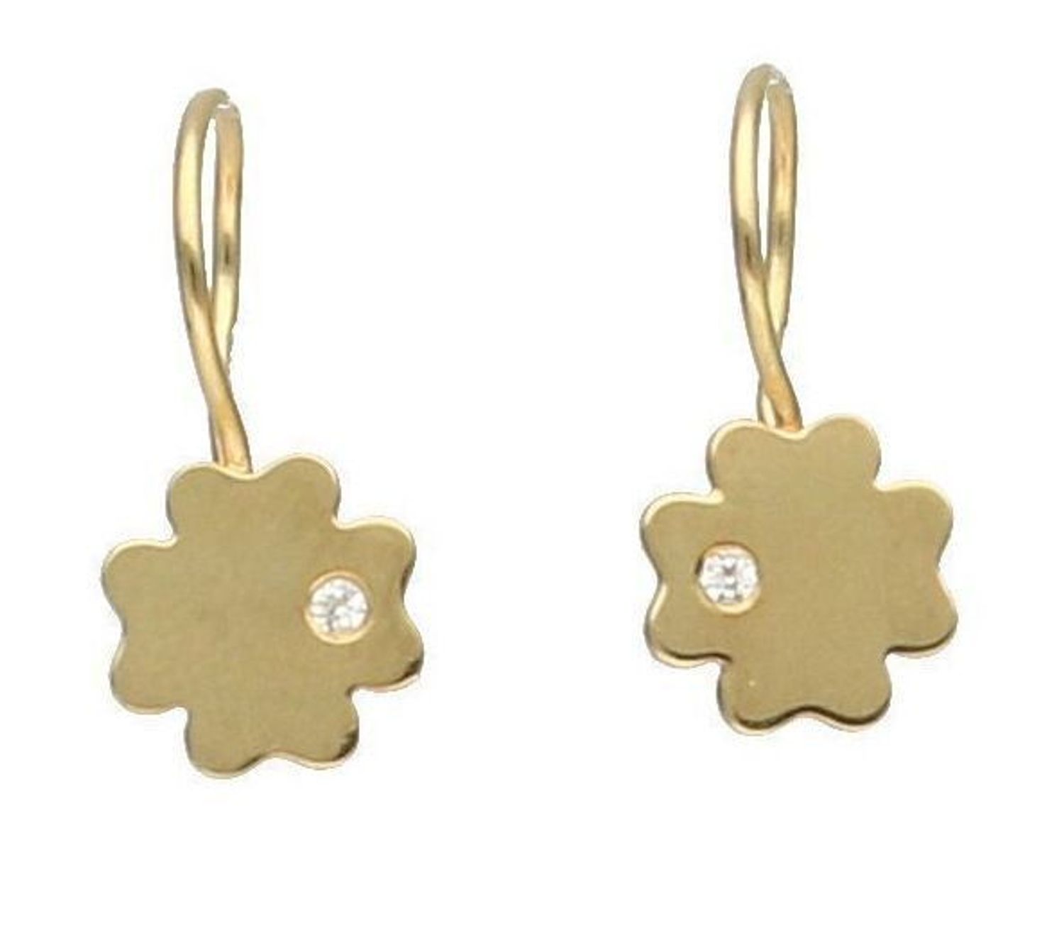 Złote kolczyki wiszące koniczynka z cyrkonią S2K000000-416fd.jpg