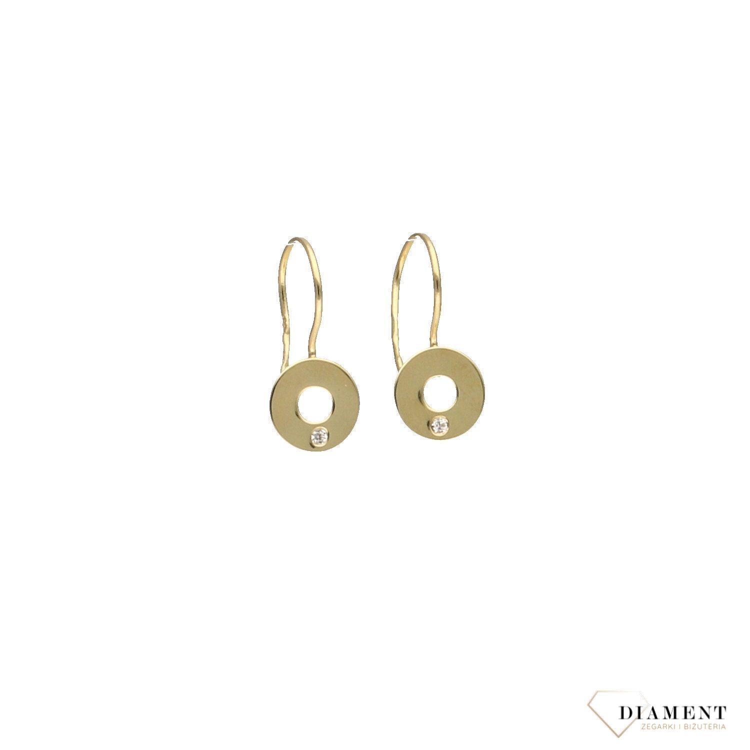Złote kolczyki kółeczka, oponki na biglu z cyrkonią złoto 585 S2K000000-427 🎁Złote kolczyki kółeczka, oponki na biglu, kolczyki apart.jpg