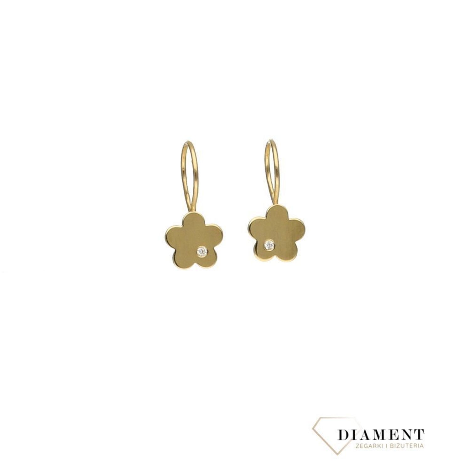 Złote kolczyki kwiatki z cyrkonią S2K-429.jpg
