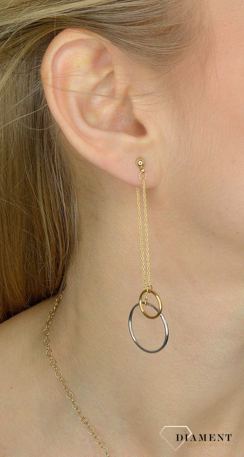 Kolczyki złote próby 585 kółeczka na łańcuszku S2K000000-441.jpg