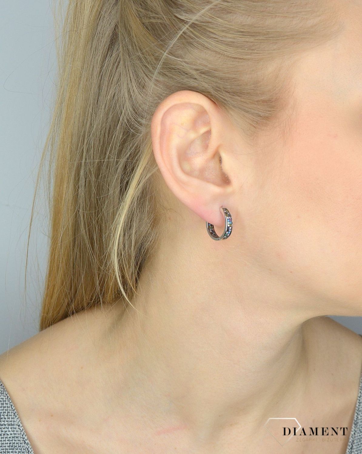 Srebrne kolczyki koła z kolorowymi cyrkoniami S2K000000-593✓Kolczyki Damskie w Sklepie z Biżuterią zegarki-diament.pl✓.jpg