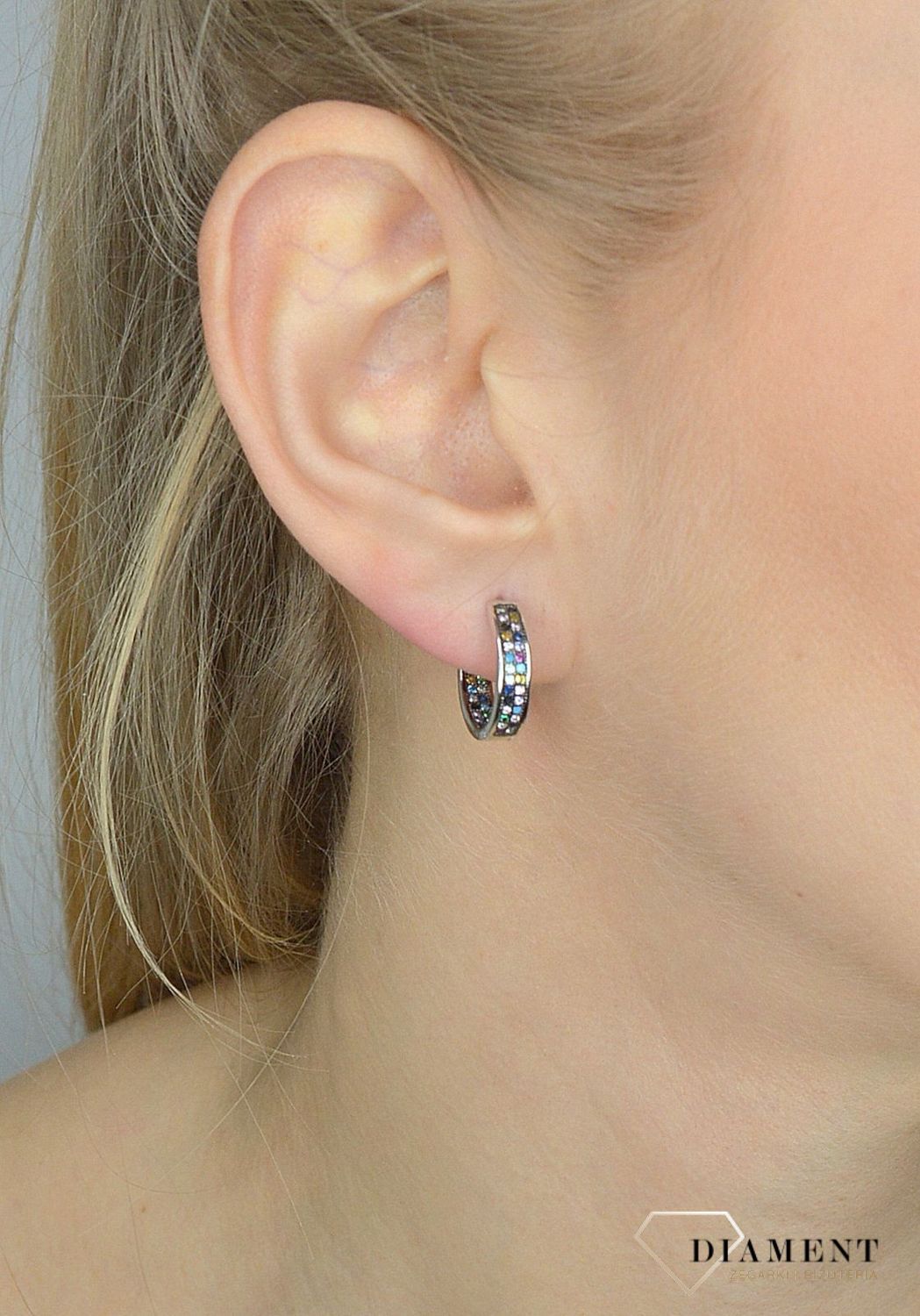 Srebrne kolczyki koła z kolorowymi cyrkoniami S2K000000-593✓Kolczyki Damskie w Sklepie z Biżuterią zegarki-diament.pl✓.jpg