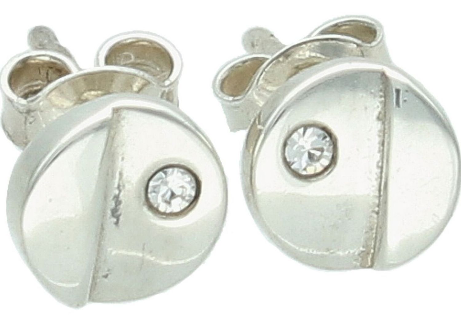 Srebrne kolczyki 925 S2K000000-647 – kółeczka z błyszczącą cyrkonią, zapięcie na sztyft, rozmiar 7 mm, waga 1,90 g. Klasyczny styl i elegancja na co dzień!1.jpg