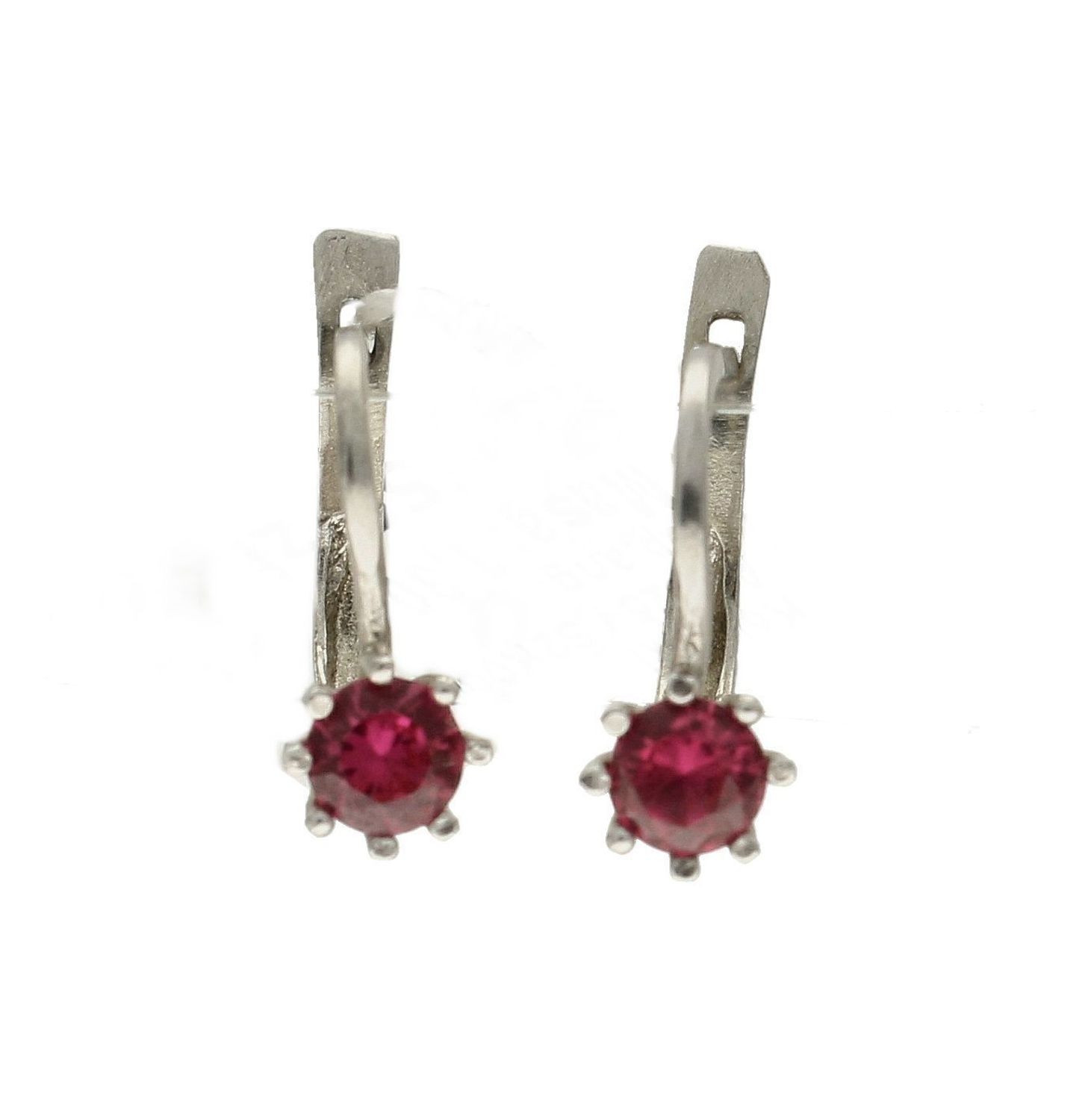 Kolczyki srebrne dziecięce czerwona cyrkonia S2K000000-753.jpg