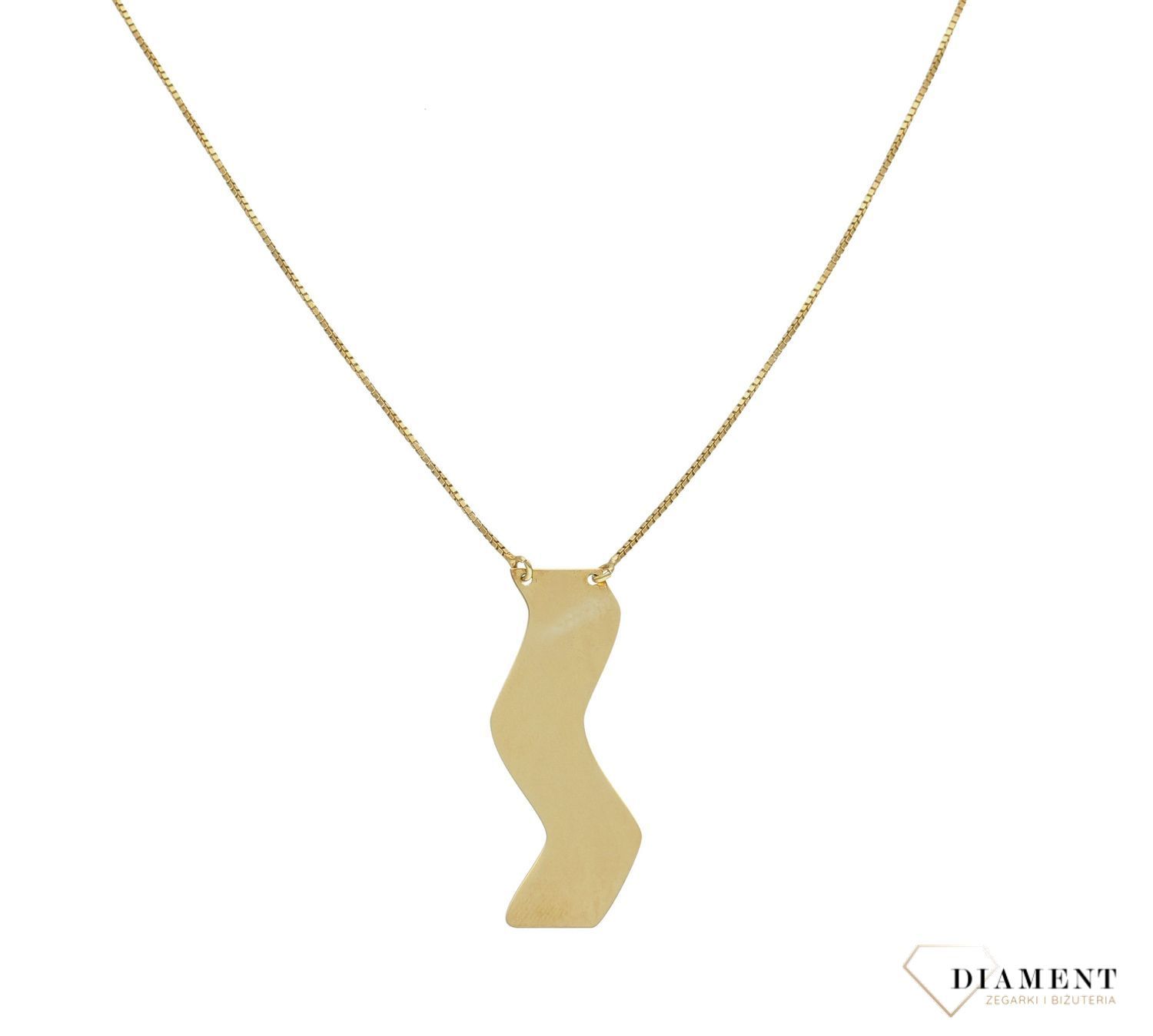 Srebrny naszyjnik pokryty złotem Falista blaszka S2N000000-025. Możliwość graweru. Taki prezent z pewnością przypadnie do gustu każdej modnej kobiecie. Łańcuszek z blaszką..jpg