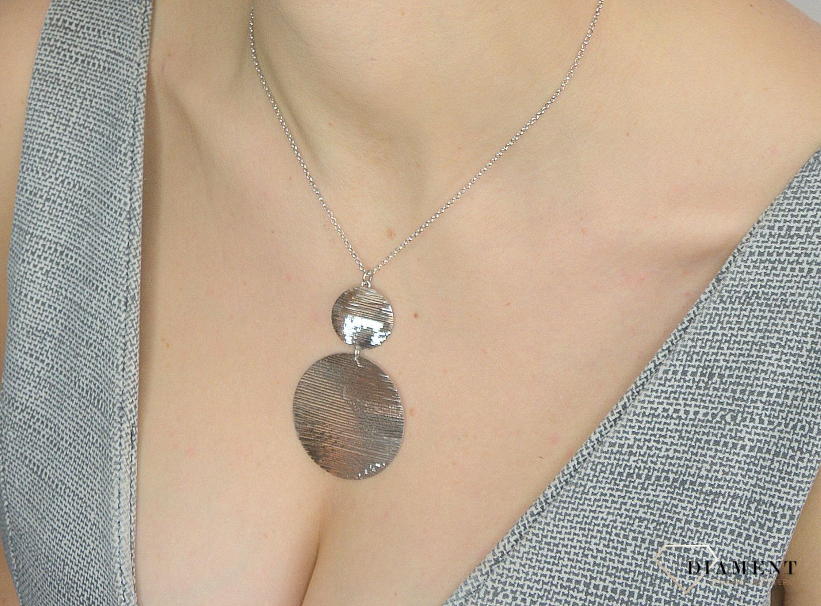 Srebrny naszyjnik 925 podwójne grawerowane koła S2N000000-049.jpg