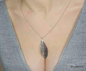 Srebrny naszyjnik damski z zawieszką - liść S2N000000-053.7.JPG