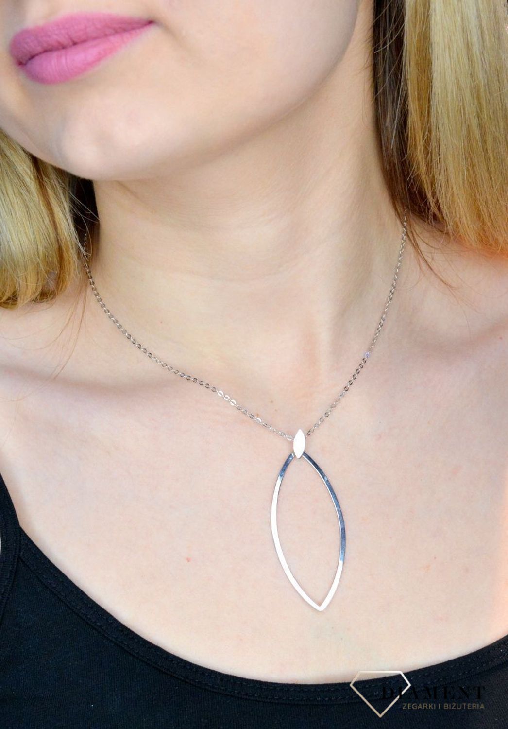 Srebrny naszyjnik długa, gładka łezka S2N000000-281.jpg