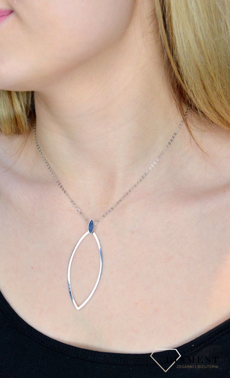 Srebrny naszyjnik długa, gładka łezka S2N000000-281.jpg
