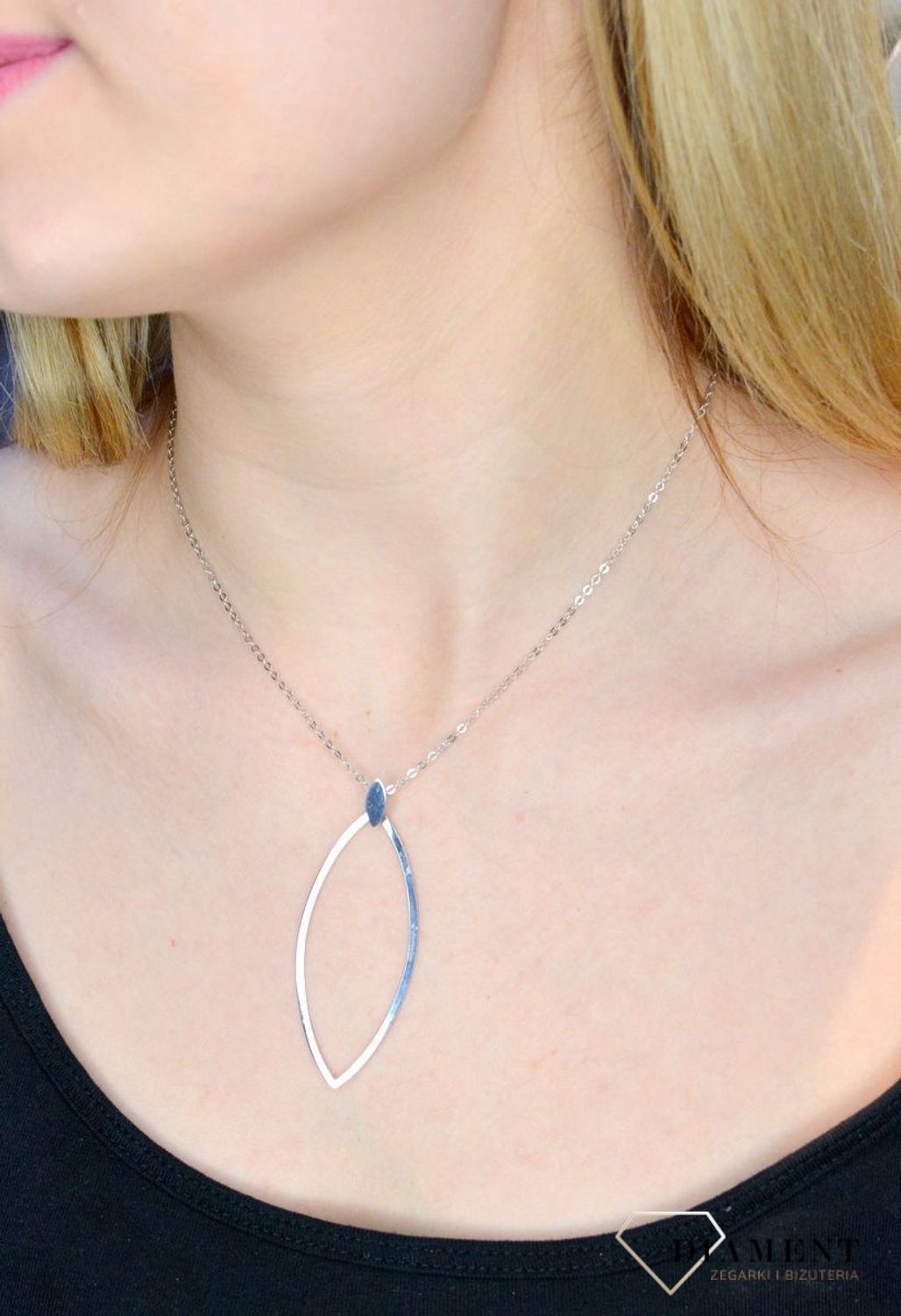 Srebrny naszyjnik długa, gładka łezka S2N000000-281.jpg