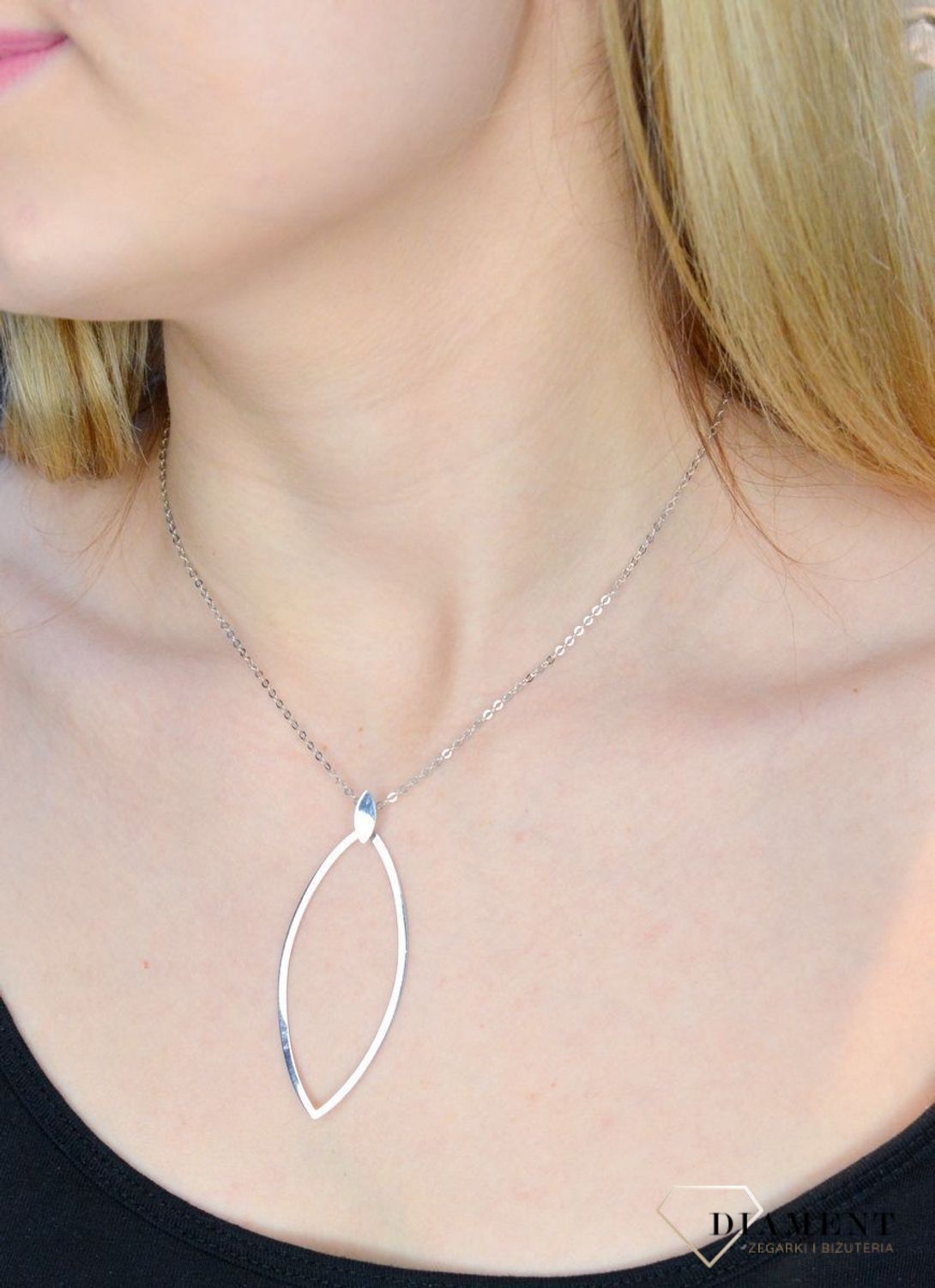 Srebrny naszyjnik długa, gładka łezka S2N000000-281.jpg