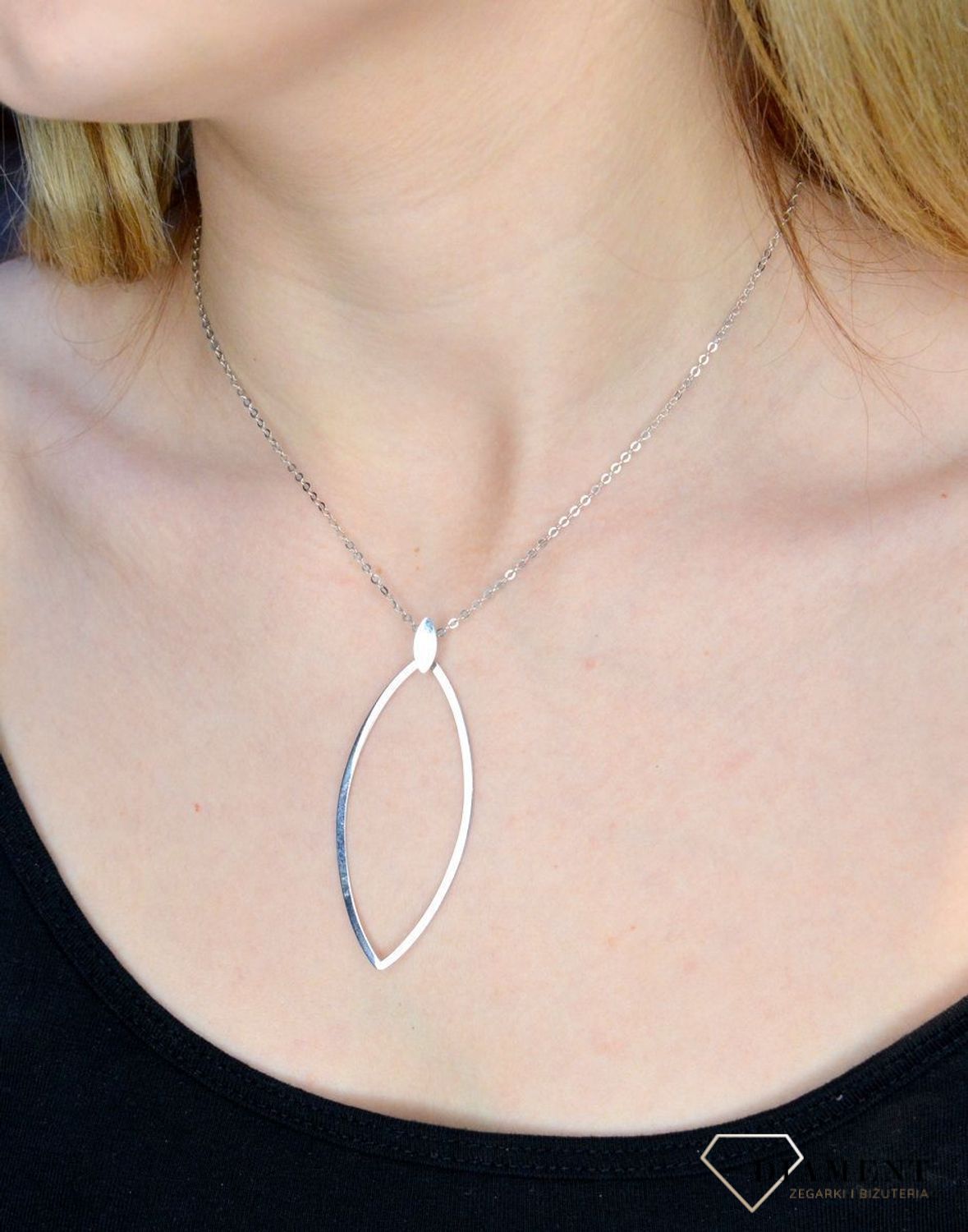 Srebrny naszyjnik długa, gładka łezka S2N000000-281.jpg