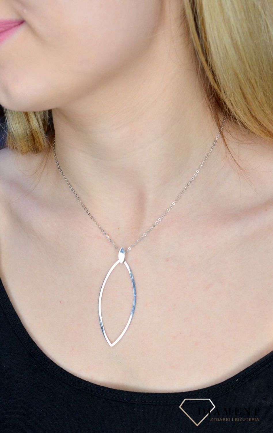 Srebrny naszyjnik długa, gładka łezka S2N000000-281.jpg