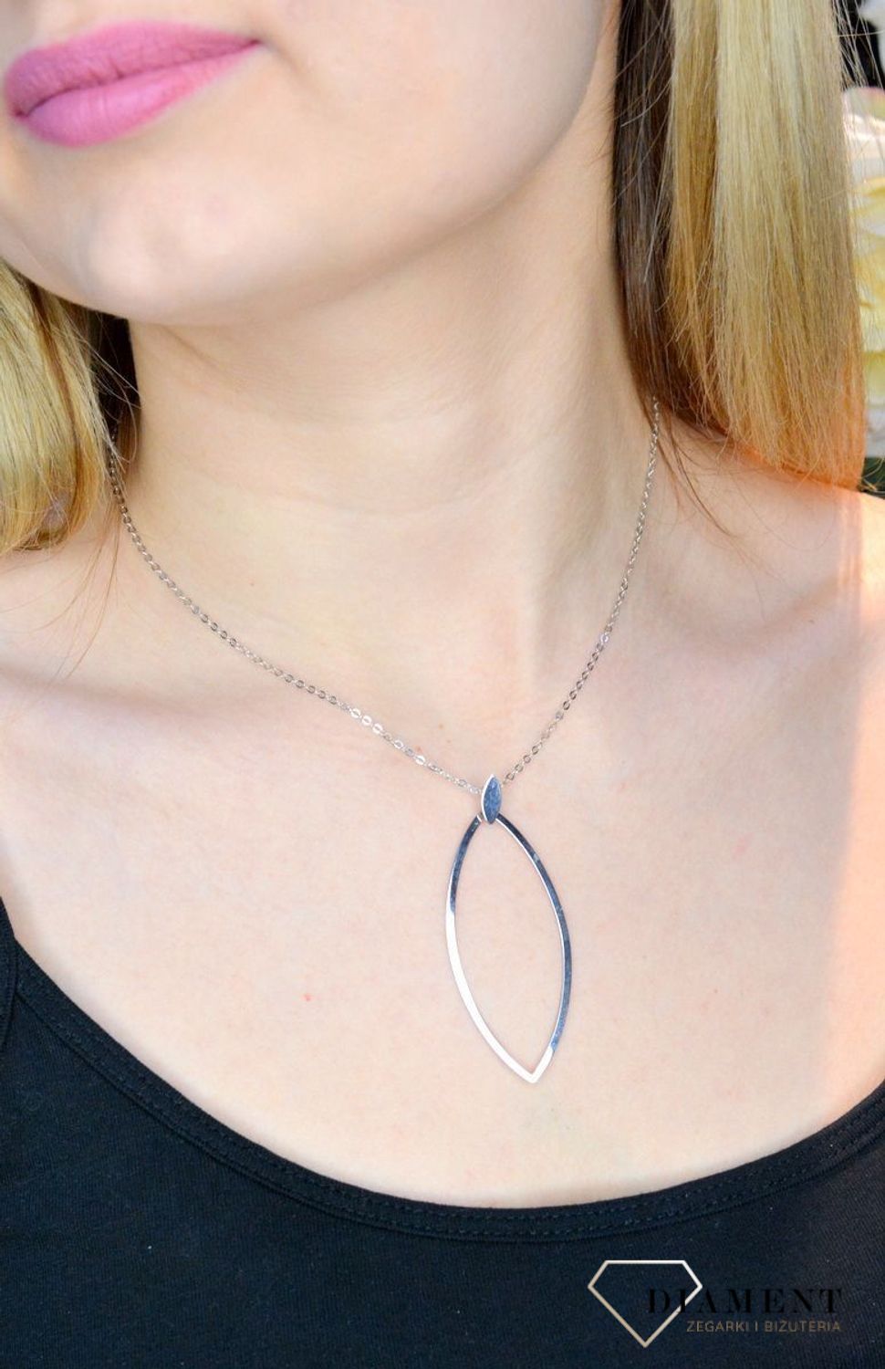 Srebrny naszyjnik długa, gładka łezka S2N000000-281.jpg