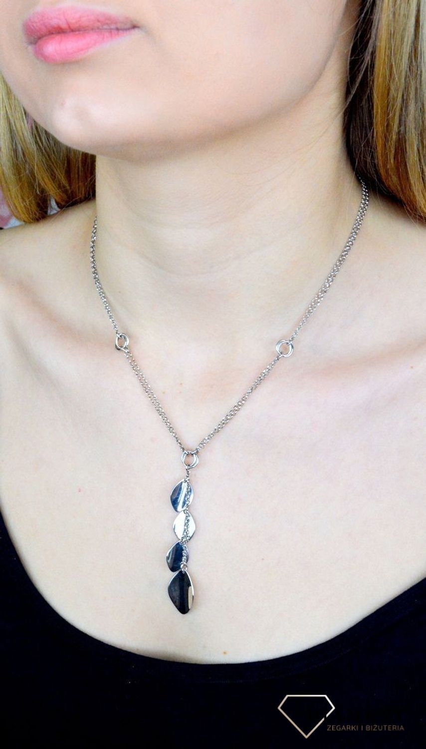 Srebrny naszyjnik damski krawatka Listki S2N000000-297. Taki prezent z pewnością przypadnie do gustu każdej modnej kobiecie. Ciężki srebrny naszyjnik. Stylowy damski naszyjnik typu krawatka..jpg