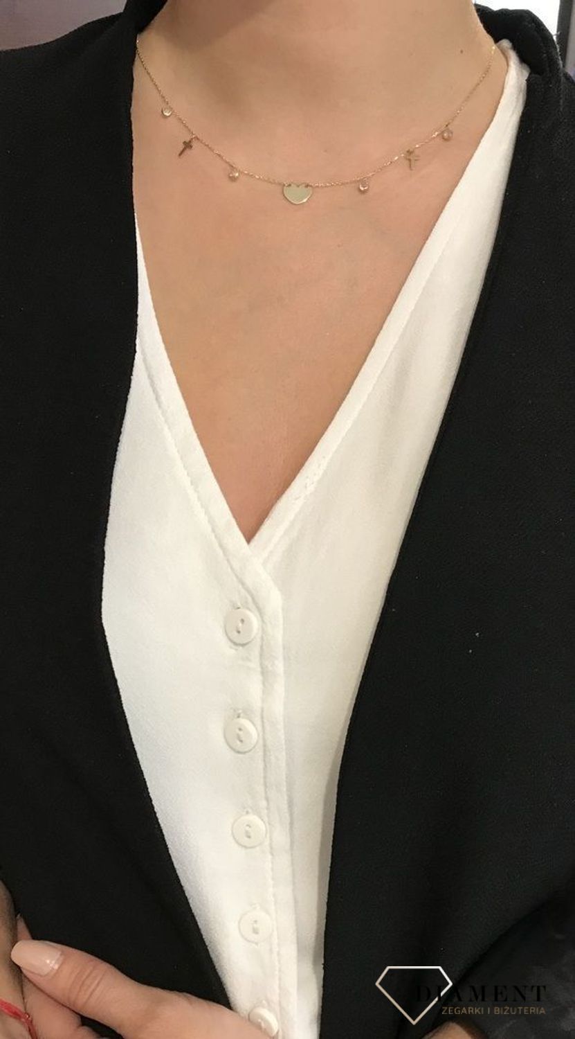 Naszyjnik celebrytka złoto z cyrkoniami i sercem S2N-461.jpg